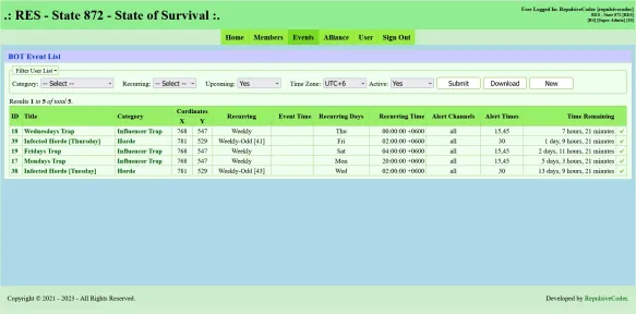 Survival Web Disc Portal